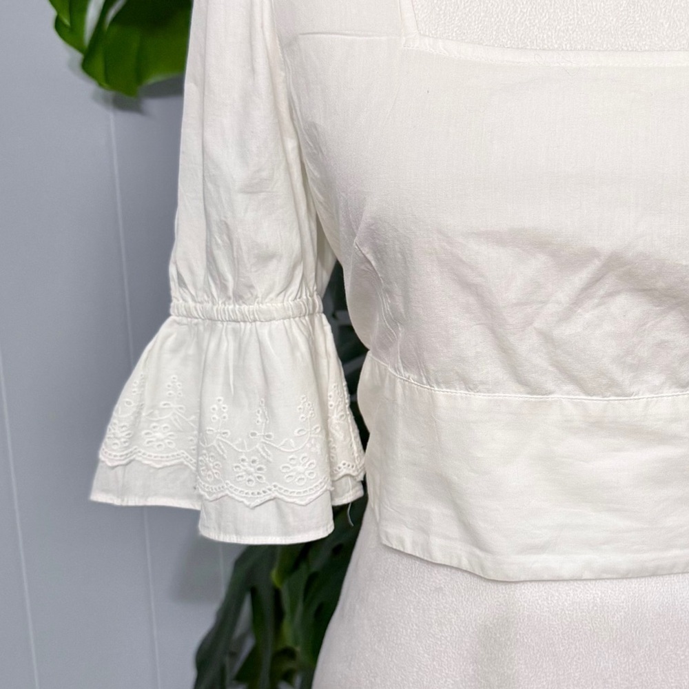 Veromoda 100% Cotton open back white Top Size S - Picture 3 of 8